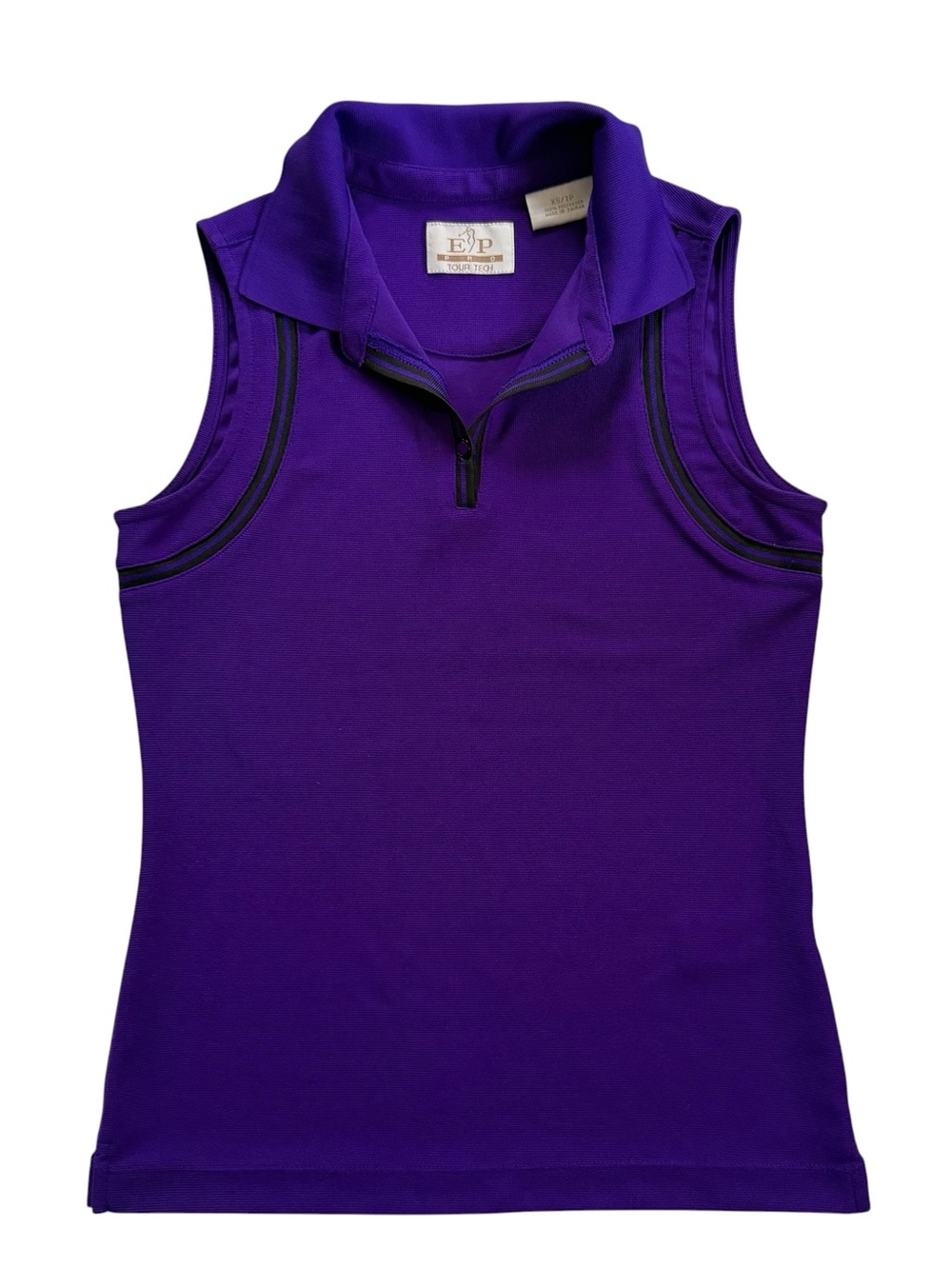 EP Pro Tour Tech Polo Shirt Womens XS Purple Sleeveless 1/4 Zip Golf Shirt